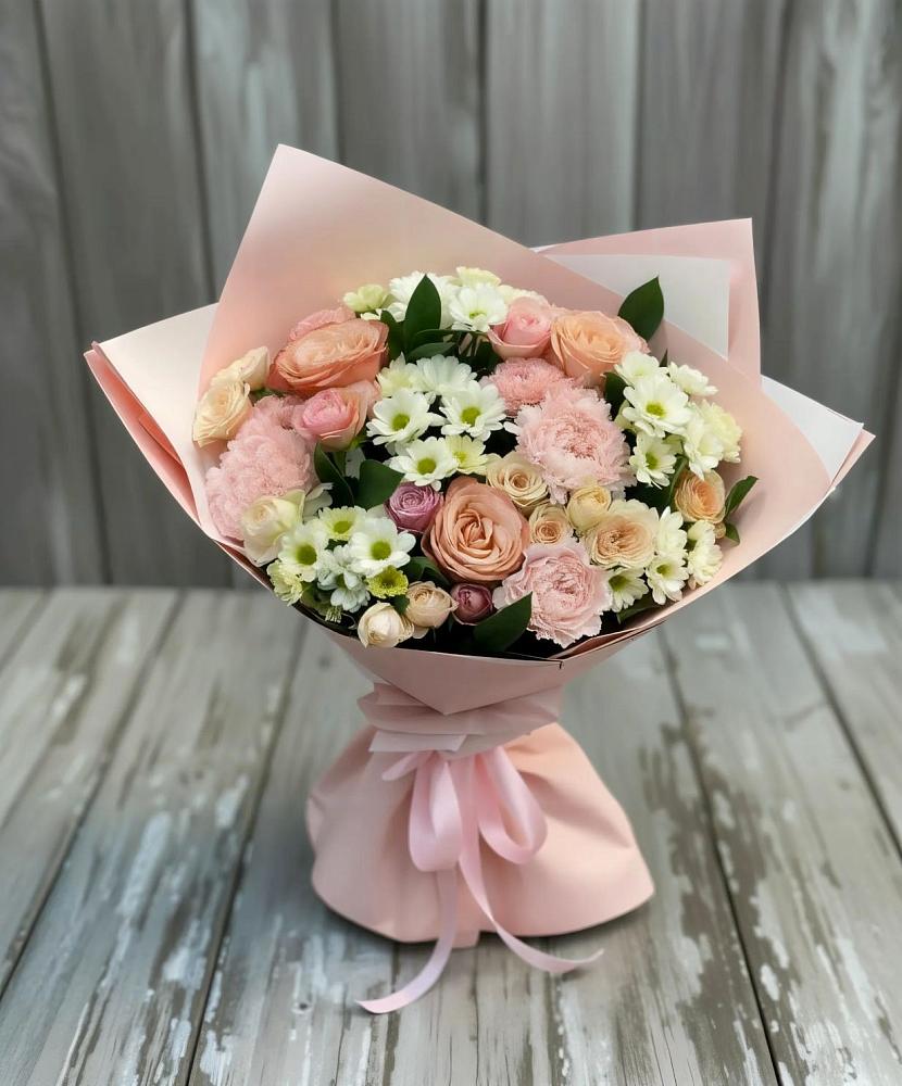 Букет цветов из: Гвоздики, Розы и Хризантемы в Усть-Луга