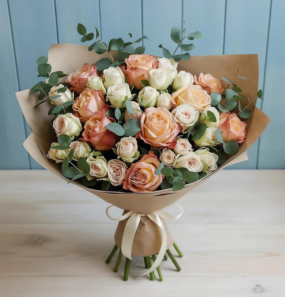 Букет цветов из: Альстромерии и Розы в Усть-Луга