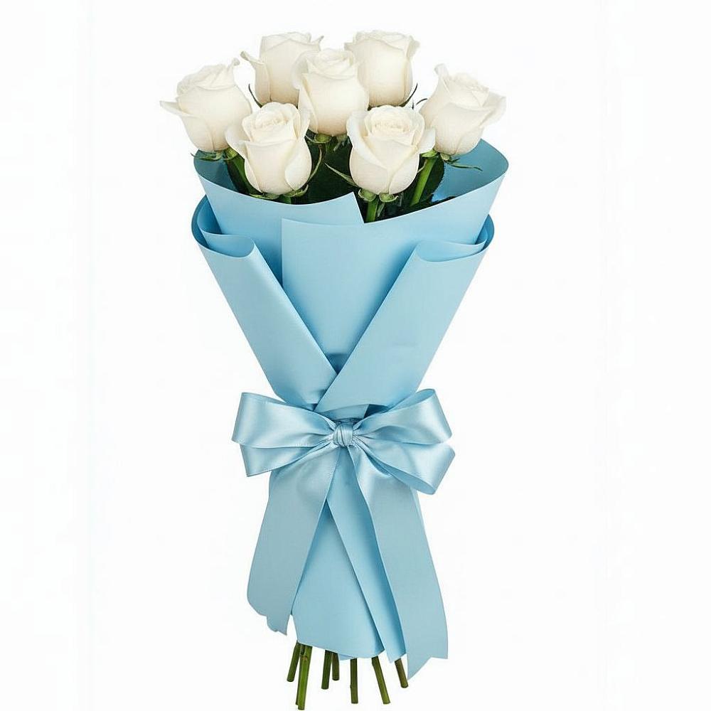 Букет 7 белых роз Проуд в Усть-Луга