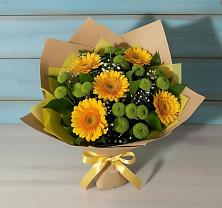 Букет цветов из:  Герберы и Хризантемы в Усть-Луга