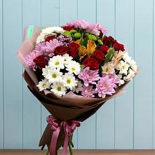 Букет цветов из:  Розы, Хризантемы и Альстромерии в Усть-Луга