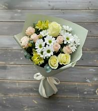 Букет цветов из:  Альстромерии, Розы и Хризантемы в Усть-Луга
