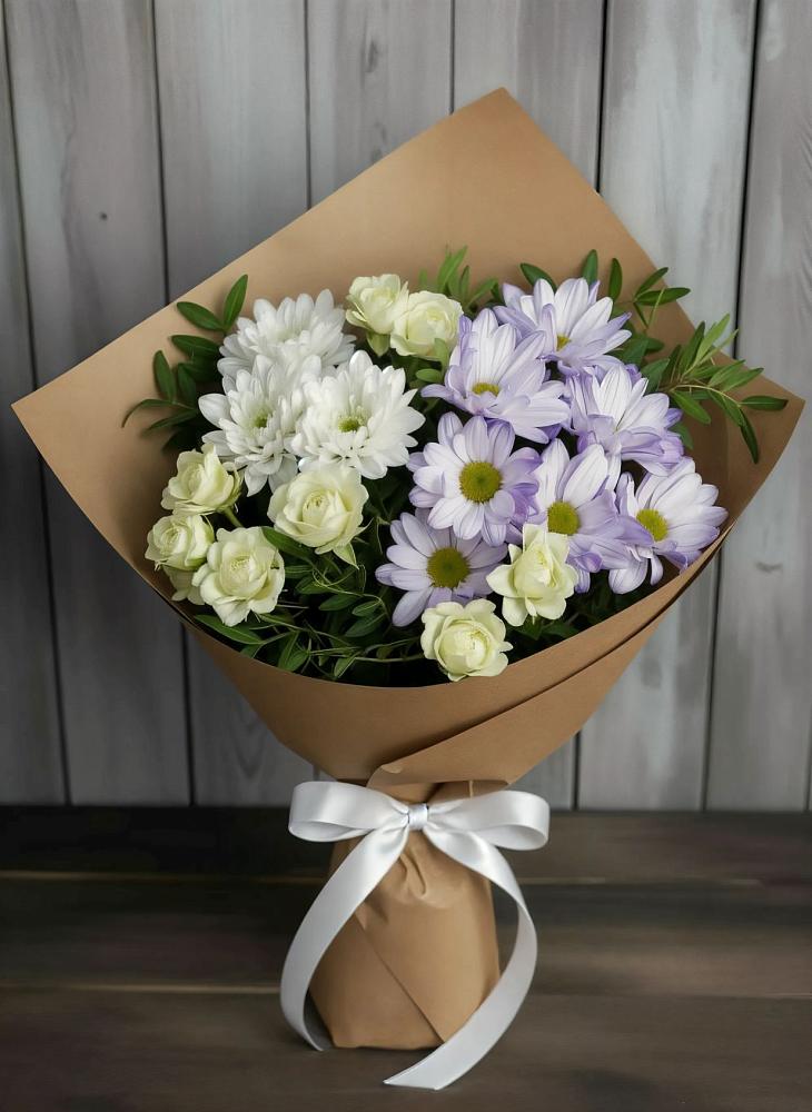 Букет цветов из: Хризантемы и Розы в Усть-Луга